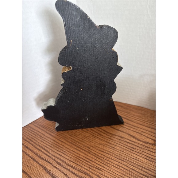 Vintage Halloween Witch Wood Decoration Hand Painted Primitive Country Cottage - Picture 3 of 9
